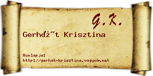 Gerhát Krisztina névjegykártya
